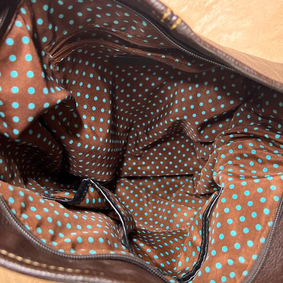 Chala Faux Pebbled Leather Whipstitch Floral Button Shoulder Bag Purse Boho Y2K - Picture 7 of 9